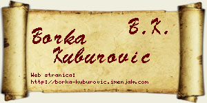 Borka Kuburović vizit kartica